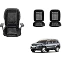Auto Beast Beaded Plush Velvet Car Seat Cover Cushion for Car Acupressure Massage Comfort Marble Bead Cushion Compatible with Maruti Suzuki Vitara| Velvet Cushion(1 Pack_Black)