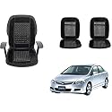 Auto Beast Beaded Plush Velvet Car Seat Cover Cushion for Car Acupressure Massage Comfort Marble Bead Cushion Compatible with Civic 2019| Velvet Cushion(1 Pack_Black)