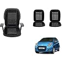 Auto Beast Beaded Plush Velvet Car Seat Cover Cushion for Car Acupressure Massage Comfort Marble Bead Cushion Compatible with Maruti Suzuki A Star| Velvet Cushion(1 Pack_Black)