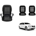Auto Beast Beaded Plush Velvet Car Seat Cover Cushion for Car Acupressure Massage Comfort Marble Bead Cushion Compatible with Skoda Superb 2019| Velvet Cushion(1 Pack_Black)