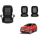Auto Beast Beaded Plush Velvet Car Seat Cover Cushion for Car Acupressure Massage Comfort Marble Bead Cushion Compatible with Tata Bolt| Velvet Cushion(1 Pack_Black)
