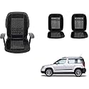 Auto Beast Beaded Plush Velvet Car Seat Cover Cushion for Car Acupressure Massage Comfort Marble Bead Cushion Compatible with Skoda Yeti| Velvet Cushion(1 Pack_Black)