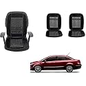 Auto Beast Beaded Plush Velvet Car Seat Cover Cushion for Car Acupressure Massage Comfort Marble Bead Cushion Compatible with Linea| Velvet Cushion(1 Pack_Black)