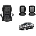 Auto Beast Beaded Plush Velvet Car Seat Cover Cushion for Car Acupressure Massage Comfort Marble Bead Cushion Compatible with Tata Tigor| Velvet Cushion(1 Pack_Black)