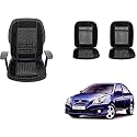 Auto Beast Beaded Plush Velvet Car Seat Cover Cushion for Car Acupressure Massage Comfort Marble Bead Cushion Compatible with Verna| Velvet Cushion(1 Pack_Black)