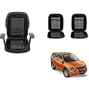 Auto Beast Beaded Plush Velvet Car Seat Cover Cushion for Car Acupressure Massage Comfort Marble Bead Cushion Compatible with Mahindra XUV 500 2015| Velvet Cushion(1 Pack_Black)