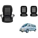 Auto Beast Beaded Plush Velvet Car Seat Cover Cushion for Car Acupressure Massage Comfort Marble Bead Cushion Compatible with Tata Winger| Velvet Cushion(1 Pack_Black)