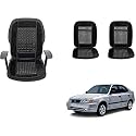 Auto Beast Beaded Plush Velvet Car Seat Cover Cushion for Car Acupressure Massage Comfort Marble Bead Cushion Compatible with Accent| Velvet Cushion(1 Pack_Black)