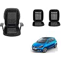 Auto Beast Beaded Plush Velvet Car Seat Cover Cushion for Car Acupressure Massage Comfort Marble Bead Cushion Compatible with Tata Tiago 2019| Velvet Cushion(1 Pack_Black)