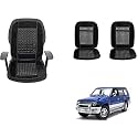 Auto Beast Beaded Plush Velvet Car Seat Cover Cushion for Car Acupressure Massage Comfort Marble Bead Cushion Compatible with Mitsubishi Pajero| Velvet Cushion(1 Pack_Black)
