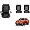 Auto Beast Beaded Plush Velvet Car Seat Cover Cushion for Car Acupressure Massage Comfort Marble Bead Cushion Compatible with Mahindra KUV 100| Velvet Cushion(1 Pack_Black)