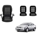 Auto Beast Beaded Plush Velvet Car Seat Cover Cushion for Car Acupressure Massage Comfort Marble Bead Cushion Compatible with Chery Cielo| Velvet Cushion(1 Pack_Black)