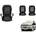 Auto Beast Beaded Plush Velvet Car Seat Cover Cushion for Car Acupressure Massage Comfort Marble Bead Cushion Compatible with Tavera Type 1| Velvet Cushion(1 Pack_Black)