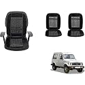 Auto Beast Beaded Plush Velvet Car Seat Cover Cushion for Car Acupressure Massage Comfort Marble Bead Cushion Compatible with Maruti Suzuki Gypsy King| Velvet Cushion(1 Pack_Black)