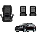 Auto Beast Beaded Plush Velvet Car Seat Cover Cushion for Car Acupressure Massage Comfort Marble Bead Cushion Compatible with Maruti Suzuki S Cross| Velvet Cushion(1 Pack_Black)