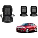 Auto Beast Beaded Plush Velvet Car Seat Cover Cushion for Car Acupressure Massage Comfort Marble Bead Cushion Compatible with Amaze Type 1| Velvet Cushion(1 Pack_Black)