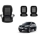 Auto Beast Beaded Plush Velvet Car Seat Cover Cushion for Car Acupressure Massage Comfort Marble Bead Cushion Compatible with Tata Nexon| Velvet Cushion(1 Pack_Black)
