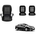 Auto Beast Beaded Plush Velvet Car Seat Cover Cushion for Car Acupressure Massage Comfort Marble Bead Cushion Compatible with Renault Fluence| Velvet Cushion(1 Pack_Black)