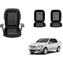 Auto Beast Beaded Plush Velvet Car Seat Cover Cushion for Car Acupressure Massage Comfort Marble Bead Cushion Compatible with Siena | Velvet Cushion(1 Pack_Black)