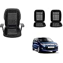Auto Beast Beaded Plush Velvet Car Seat Cover Cushion for Car Acupressure Massage Comfort Marble Bead Cushion Compatible with Maruti Suzuki WagonR 2017| Velvet Cushion(1 Pack_Black)