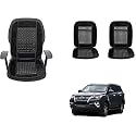 Auto Beast Beaded Plush Velvet Car Seat Cover Cushion for Car Acupressure Massage Comfort Marble Bead Cushion Compatible with Toyota Fotuner 2017| Velvet Cushion(1 Pack_Black)