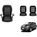 Auto Beast Beaded Plush Velvet Car Seat Cover Cushion for Car Acupressure Massage Comfort Marble Bead Cushion Compatible with Sail UVA| Velvet Cushion(1 Pack_Black)