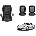 Auto Beast Beaded Plush Velvet Car Seat Cover Cushion for Car Acupressure Massage Comfort Marble Bead Cushion Compatible with Porsche Cayman| Velvet Cushion(1 Pack_Black)