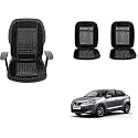 Auto Beast Beaded Plush Velvet Car Seat Cover Cushion for Car Acupressure Massage Comfort Marble Bead Cushion Compatible with Maruti Suzuki Baleno New| Velvet Cushion(1 Pack_Black)