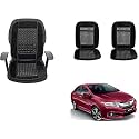 Auto Beast Beaded Plush Velvet Car Seat Cover Cushion for Car Acupressure Massage Comfort Marble Bead Cushion Compatible with City Ivtec| Velvet Cushion(1 Pack_Black)