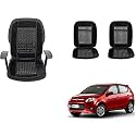 Auto Beast Beaded Plush Velvet Car Seat Cover Cushion for Car Acupressure Massage Comfort Marble Bead Cushion Compatible with Palio | Velvet Cushion(1 Pack_Black)