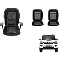 Auto Beast Beaded Plush Velvet Car Seat Cover Cushion for Car Acupressure Massage Comfort Marble Bead Cushion Compatible with Mahindra Scorpio New| Velvet Cushion(1 Pack_Black)