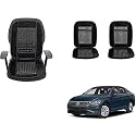 Auto Beast Beaded Plush Velvet Car Seat Cover Cushion for Car Acupressure Massage Comfort Marble Bead Cushion Compatible with Volkswagen Jetta| Velvet Cushion(1 Pack_Black)