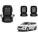 Auto Beast Beaded Plush Velvet Car Seat Cover Cushion for Car Acupressure Massage Comfort Marble Bead Cushion Compatible with KIa Carnival| Velvet Cushion(1 Pack_Black)