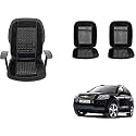 Auto Beast Beaded Plush Velvet Car Seat Cover Cushion for Car Acupressure Massage Comfort Marble Bead Cushion Compatible with Captiva| Velvet Cushion(1 Pack_Black)