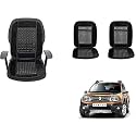 Auto Beast Beaded Plush Velvet Car Seat Cover Cushion for Car Acupressure Massage Comfort Marble Bead Cushion Compatible with Renault Duster| Velvet Cushion(1 Pack_Black)