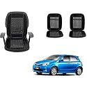 Auto Beast Beaded Plush Velvet Car Seat Cover Cushion for Car Acupressure Massage Comfort Marble Bead Cushion Compatible with Toyota Etios Liva| Velvet Cushion(1 Pack_Black)