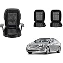 Auto Beast Beaded Plush Velvet Car Seat Cover Cushion for Car Acupressure Massage Comfort Marble Bead Cushion Compatible with Sonata| Velvet Cushion(1 Pack_Black)