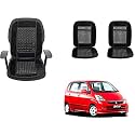 Auto Beast Beaded Plush Velvet Car Seat Cover Cushion for Car Acupressure Massage Comfort Marble Bead Cushion Compatible with Maruti Suzuki Zen Estilo Type 1| Velvet Cushion(1 Pack_Black)