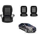 Auto Beast Beaded Plush Velvet Car Seat Cover Cushion for Car Acupressure Massage Comfort Marble Bead Cushion Compatible with Volkswagen Passat| Velvet Cushion(1 Pack_Black)