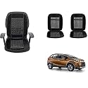 Auto Beast Beaded Plush Velvet Car Seat Cover Cushion for Car Acupressure Massage Comfort Marble Bead Cushion Compatible with WRV| Velvet Cushion(1 Pack_Black)
