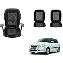 Auto Beast Beaded Plush Velvet Car Seat Cover Cushion for Car Acupressure Massage Comfort Marble Bead Cushion Compatible with Skoda Fabia| Velvet Cushion(1 Pack_Black)