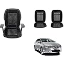 Auto Beast Beaded Plush Velvet Car Seat Cover Cushion for Car Acupressure Massage Comfort Marble Bead Cushion Compatible with City 2017| Velvet Cushion(1 Pack_Black)
