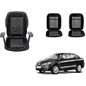 Auto Beast Beaded Plush Velvet Car Seat Cover Cushion for Car Acupressure Massage Comfort Marble Bead Cushion Compatible with Sail Sedan| Velvet Cushion(1 Pack_Black)