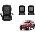 Auto Beast Beaded Plush Velvet Car Seat Cover Cushion for Car Acupressure Massage Comfort Marble Bead Cushion Compatible with Mahindra Xylo| Velvet Cushion(1 Pack_Black)