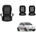 Auto Beast Beaded Plush Velvet Car Seat Cover Cushion for Car Acupressure Massage Comfort Marble Bead Cushion Compatible with 500 Abarth| Velvet Cushion(1 Pack_Black)