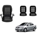 Auto Beast Beaded Plush Velvet Car Seat Cover Cushion for Car Acupressure Massage Comfort Marble Bead Cushion Compatible with Maruti Suzuki SX4| Velvet Cushion(1 Pack_Black)