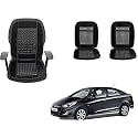 Auto Beast Beaded Plush Velvet Car Seat Cover Cushion for Car Acupressure Massage Comfort Marble Bead Cushion Compatible with Verna Fluidic| Velvet Cushion(1 Pack_Black)