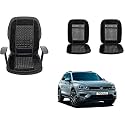 Auto Beast Beaded Plush Velvet Car Seat Cover Cushion for Car Acupressure Massage Comfort Marble Bead Cushion Compatible with Volkswagen Tiguan| Velvet Cushion(1 Pack_Black)