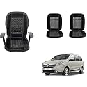Auto Beast Beaded Plush Velvet Car Seat Cover Cushion for Car Acupressure Massage Comfort Marble Bead Cushion Compatible with Renault Lodgy| Velvet Cushion(1 Pack_Black)
