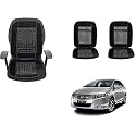 Auto Beast Beaded Plush Velvet Car Seat Cover Cushion for Car Acupressure Massage Comfort Marble Bead Cushion Compatible with City Ivtec 2016| Velvet Cushion(1 Pack_Black)